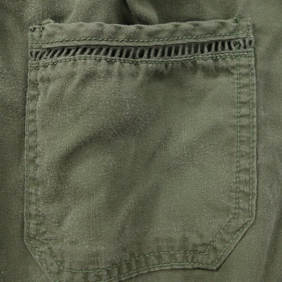 Knox Rose Cargo Joggers Womens Small Green Twill Elastic Waist Stretch Pockets - Picture 10 of 11